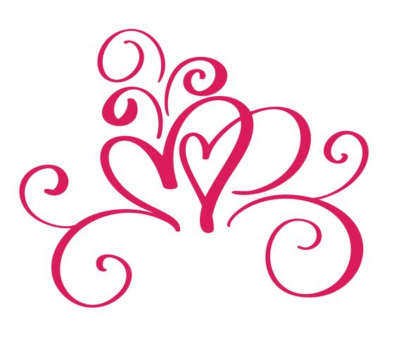 Vector Saint Valentin de coeurs vintage s&#39;épanouir de calligraphie