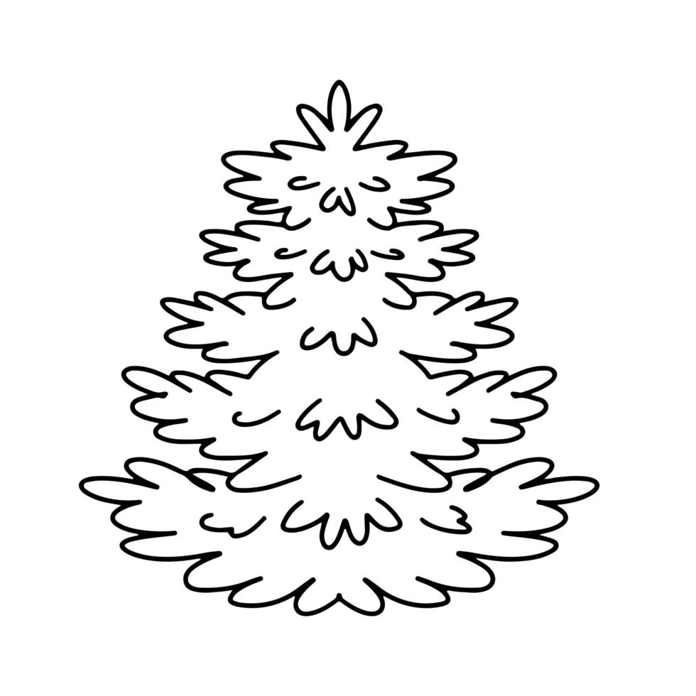 contour de l'arbre de Noël. illustration vectorielle vecteur