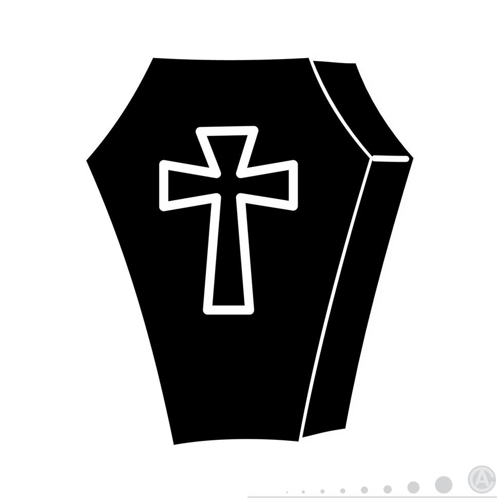 graphique vectoriel d'icône de cercueil. icône dans le style noir et blanc.
