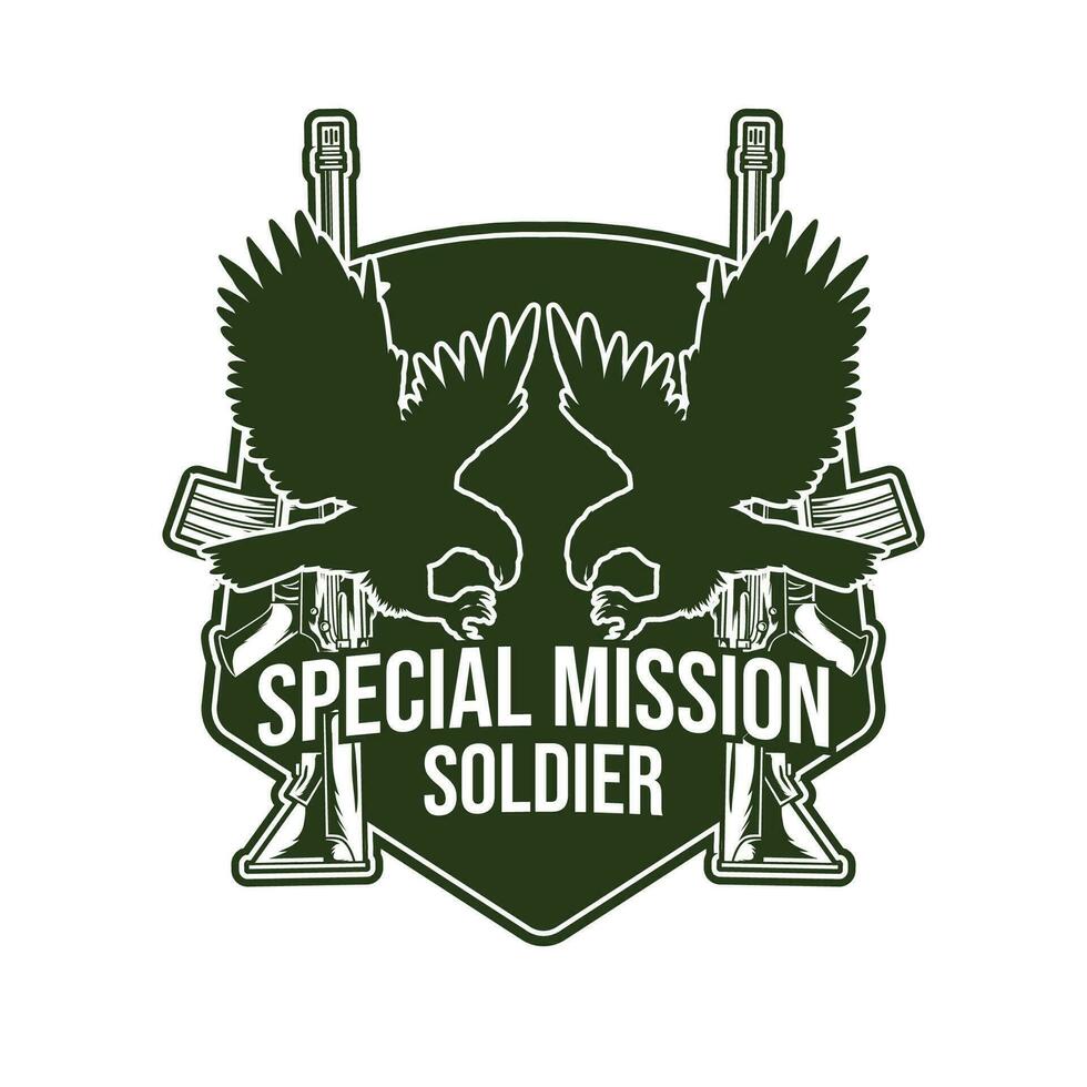 spécial mission soldat militaire logo conception vecteur