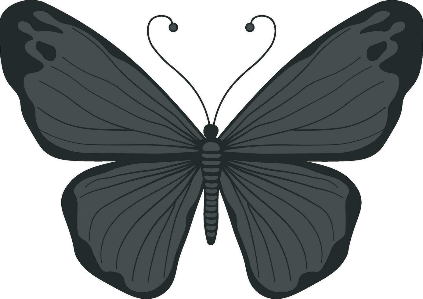 noir silhouette de une papillon sans pour autant Contexte vecteur
