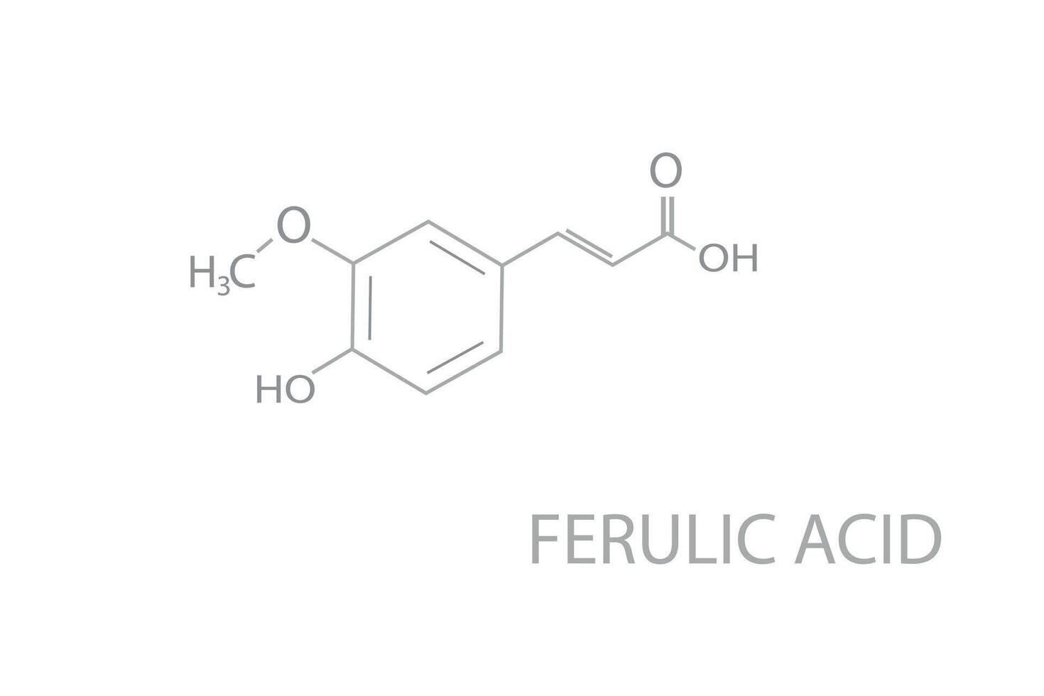 férulique acide moléculaire squelettique chimique formule vecteur