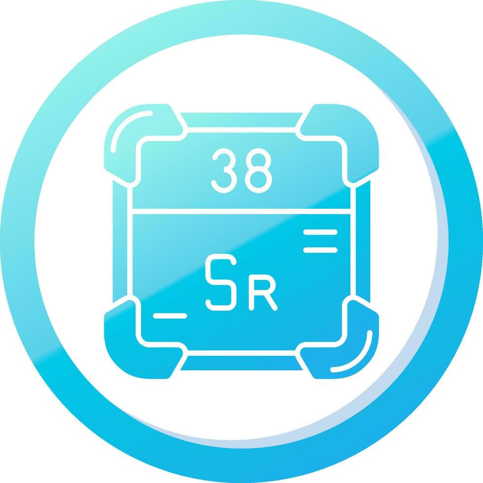 strontium solide bleu pente icône vecteur