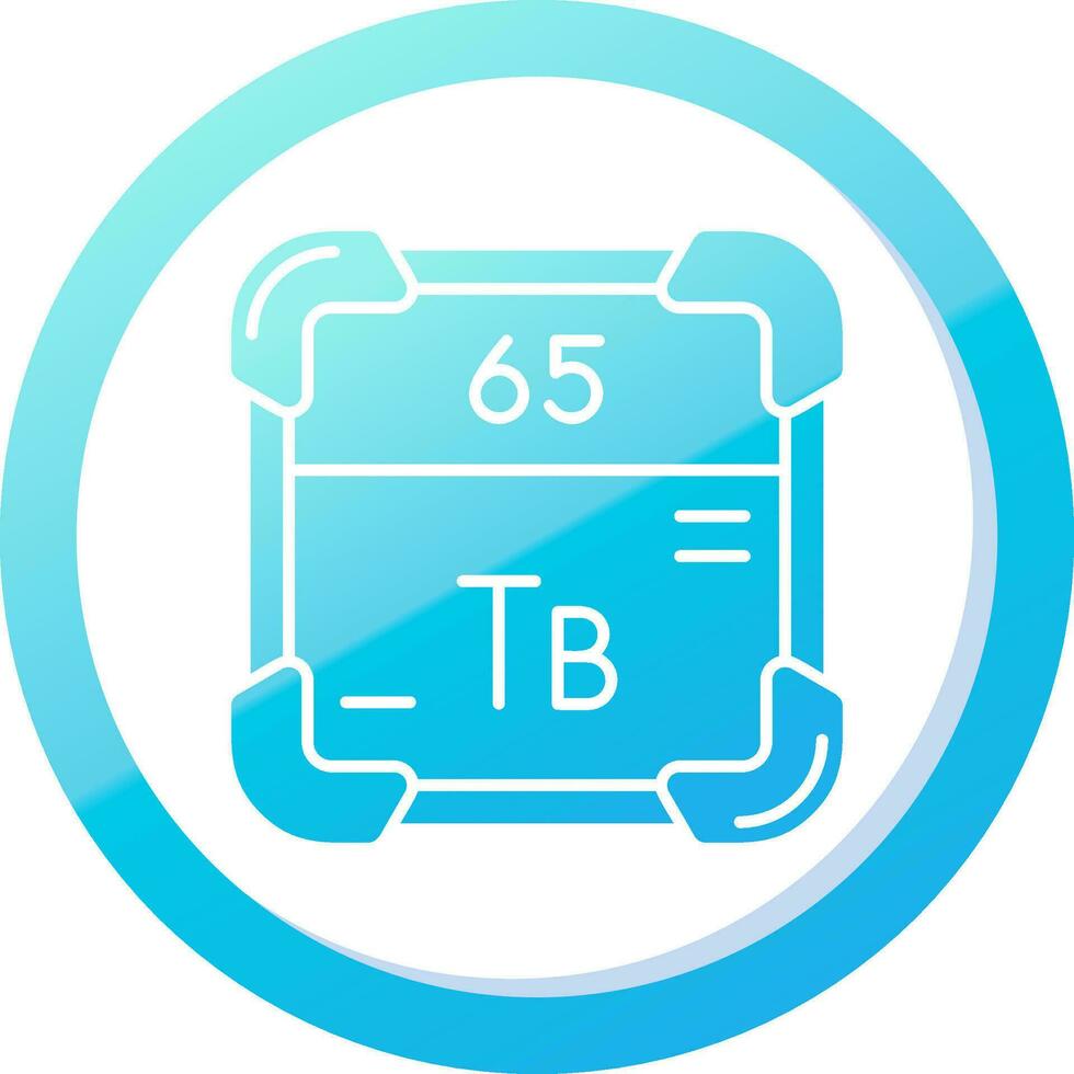 terbium solide bleu pente icône vecteur