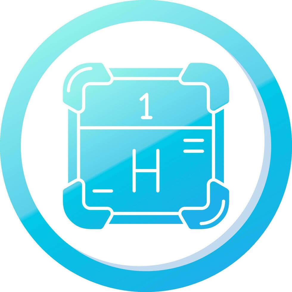 hydrogène solide bleu pente icône vecteur
