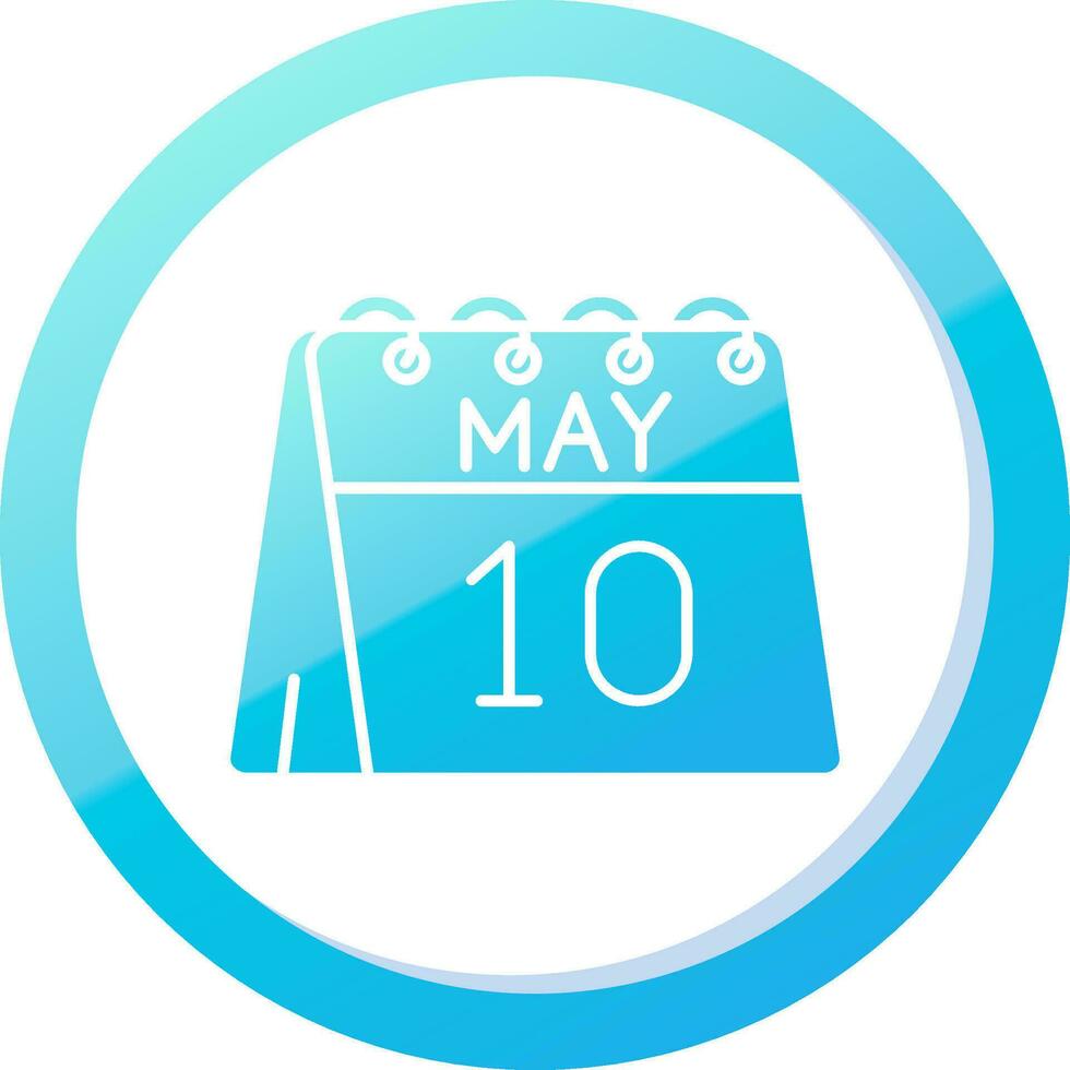 10e de mai solide bleu pente icône vecteur