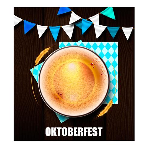 Un verre de bière réaliste pour le festival Oktoberfest vecteur