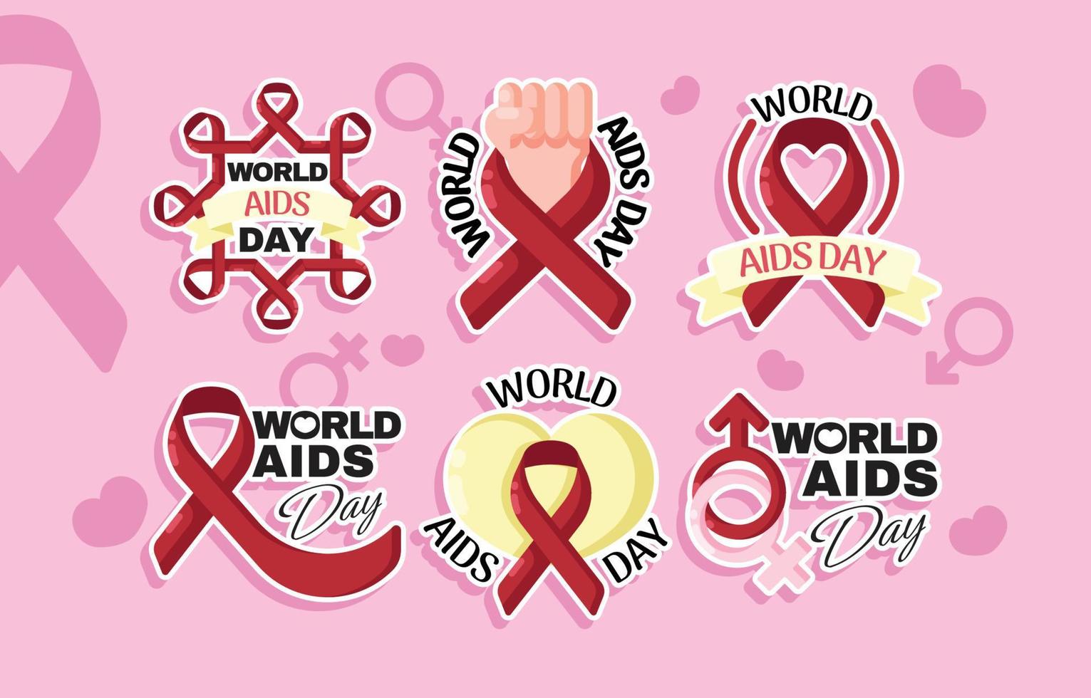 autocollant de la journée mondiale du sida vecteur