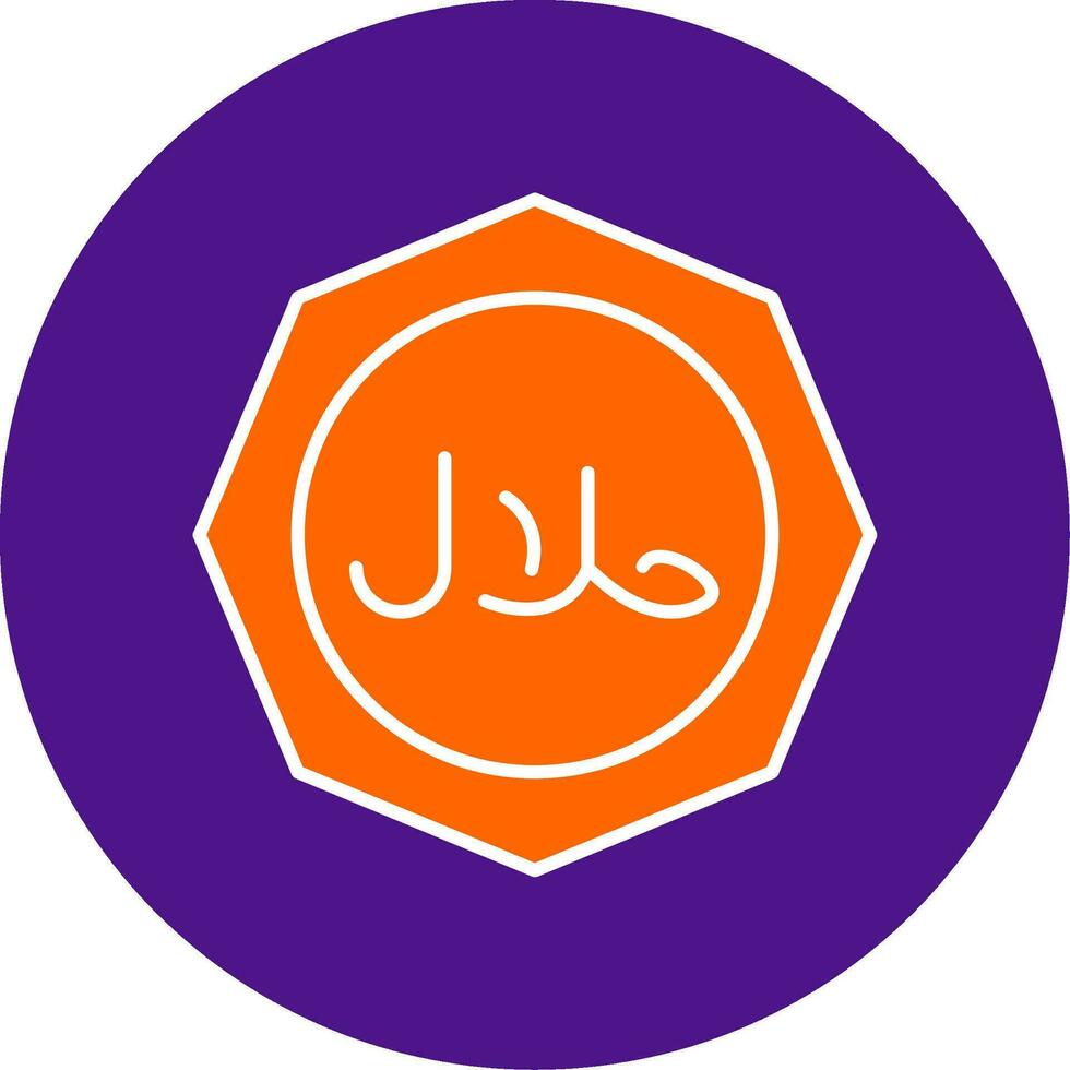 halal ligne rempli cercle icône vecteur