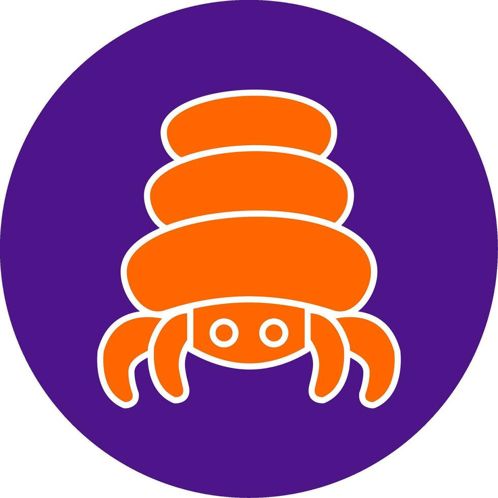 ermite Crabe ligne rempli cercle icône vecteur