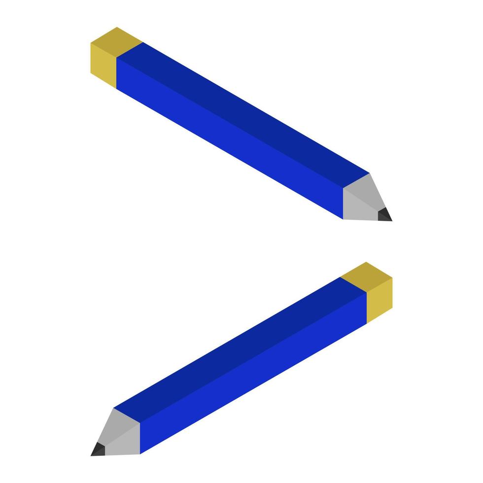 crayon isométrique sur fond vecteur