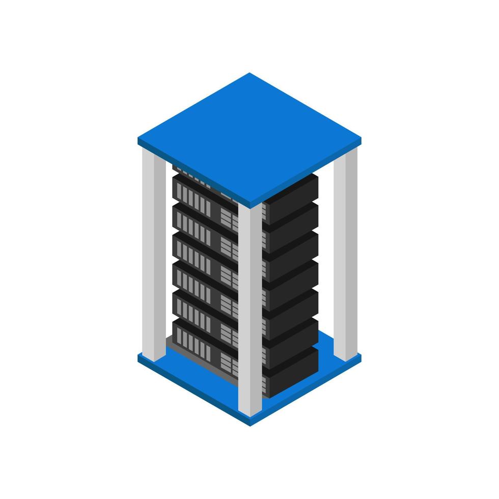 serveur isométrique sur fond blanc vecteur