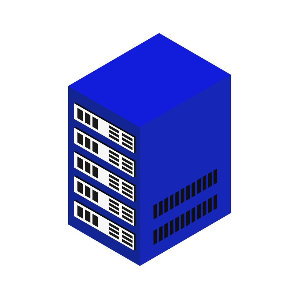 serveur isométrique sur fond blanc vecteur