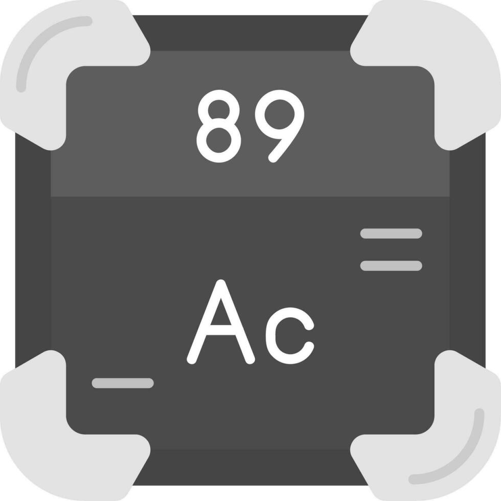 actinium gris échelle icône vecteur