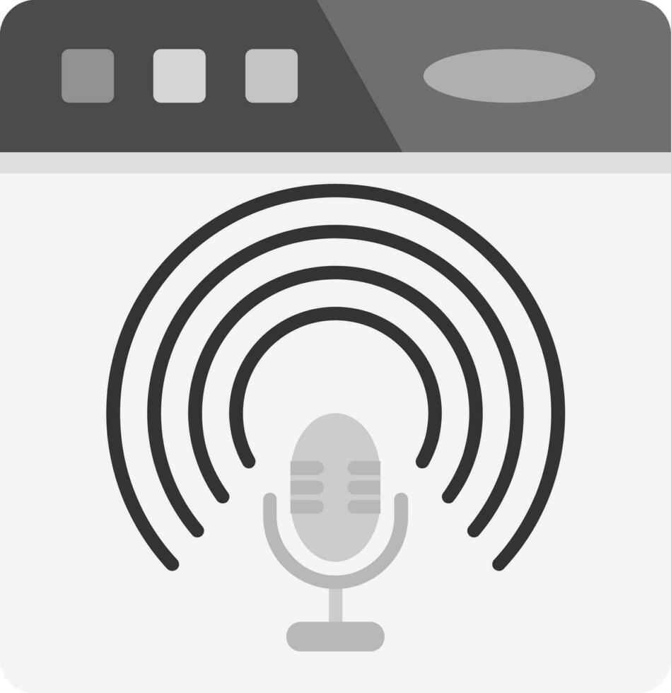 Podcast gris échelle icône vecteur