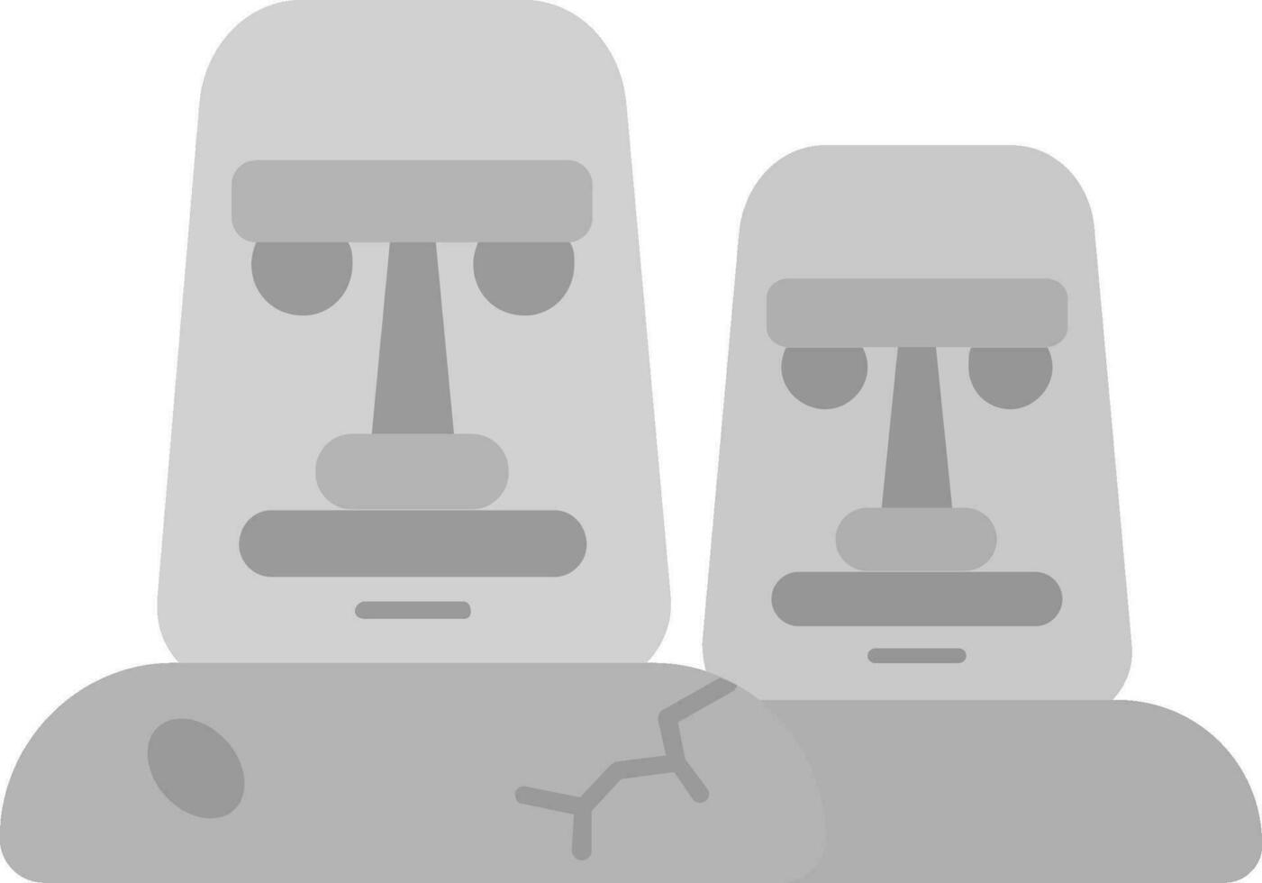 moai gris échelle icône vecteur