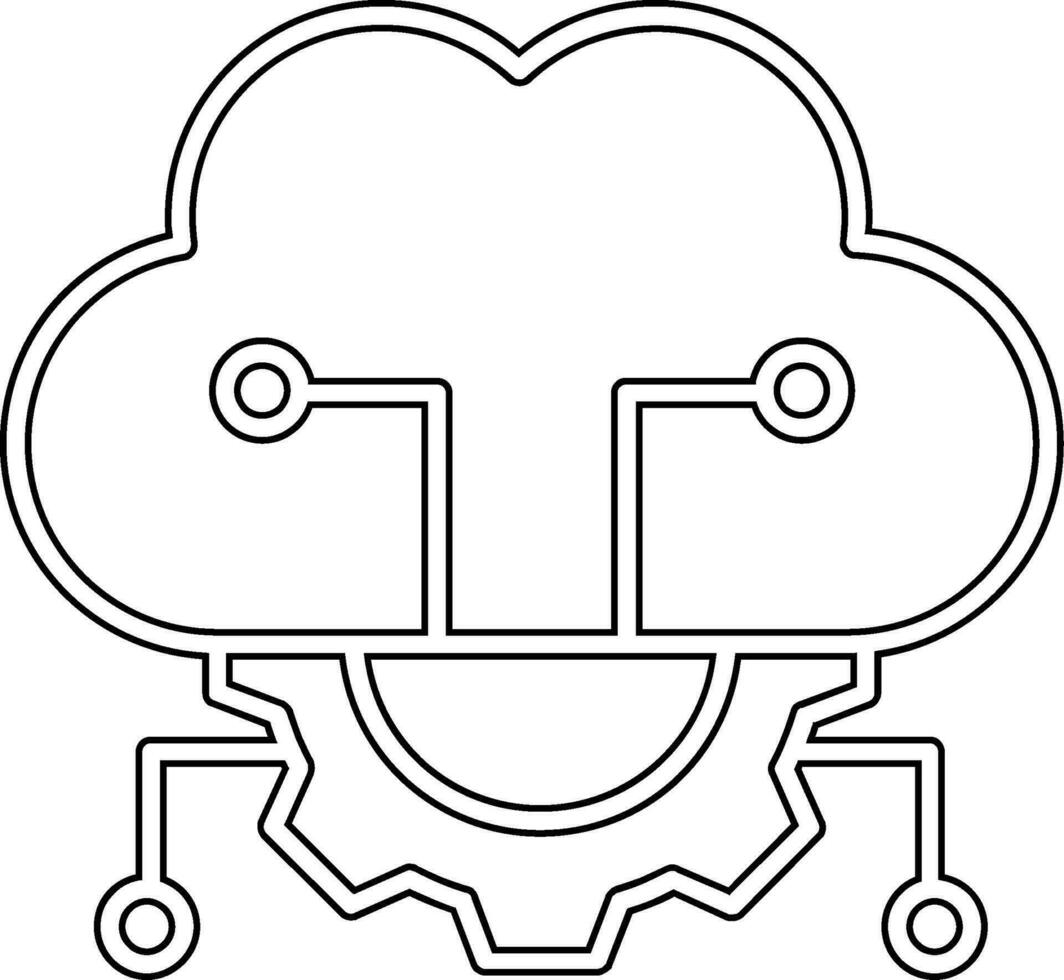 nuage serveur réglages vecteur icône