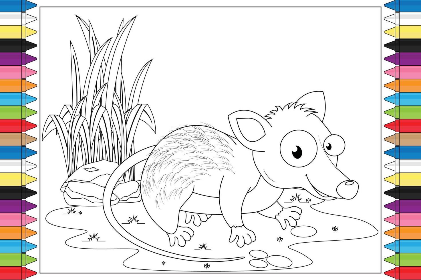 coloriage de dessin animé animal mignon pour les enfants vecteur