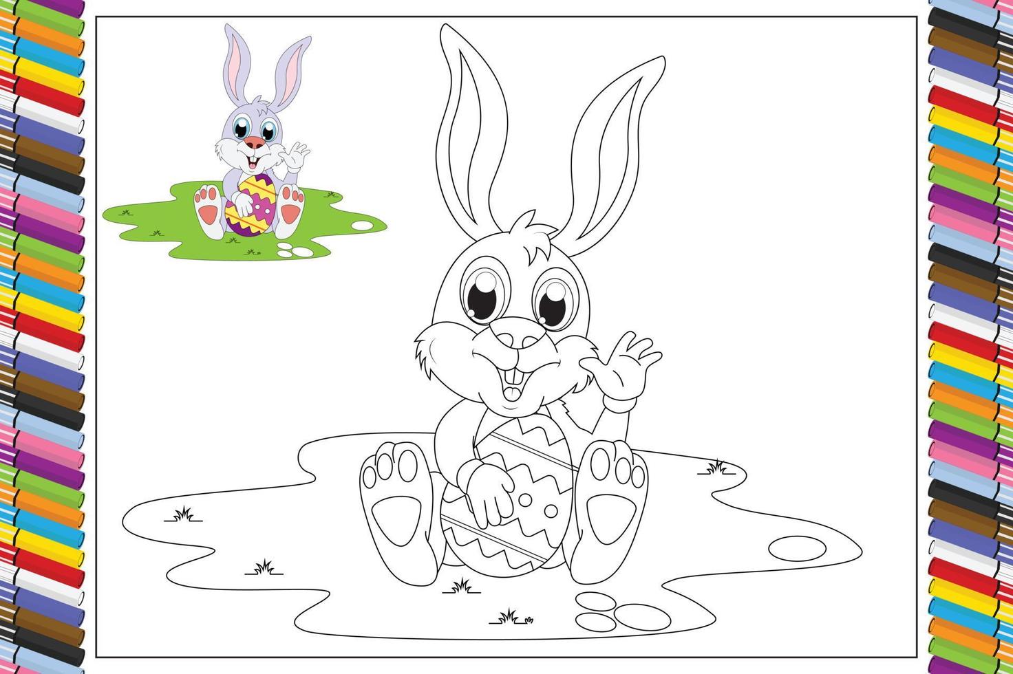 coloriage de dessin animé animal mignon pour les enfants vecteur