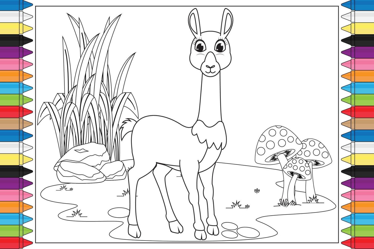 coloriage de dessin animé animal mignon pour les enfants vecteur