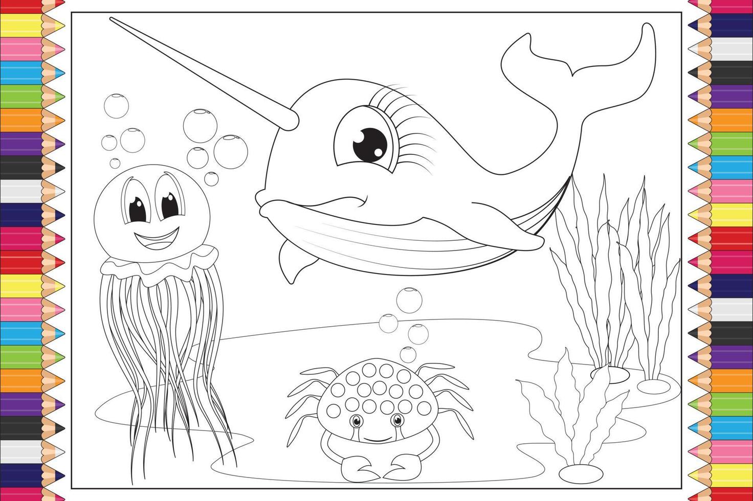 dessin animé animal à colorier pour les enfants vecteur