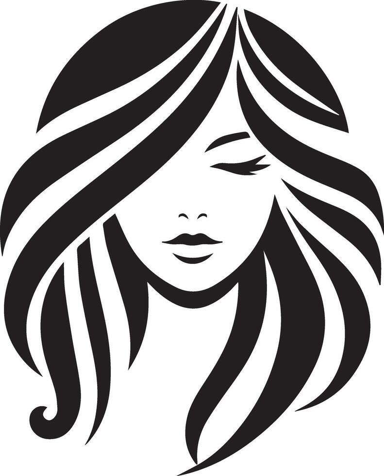 femme visage silhouette vecteur icône