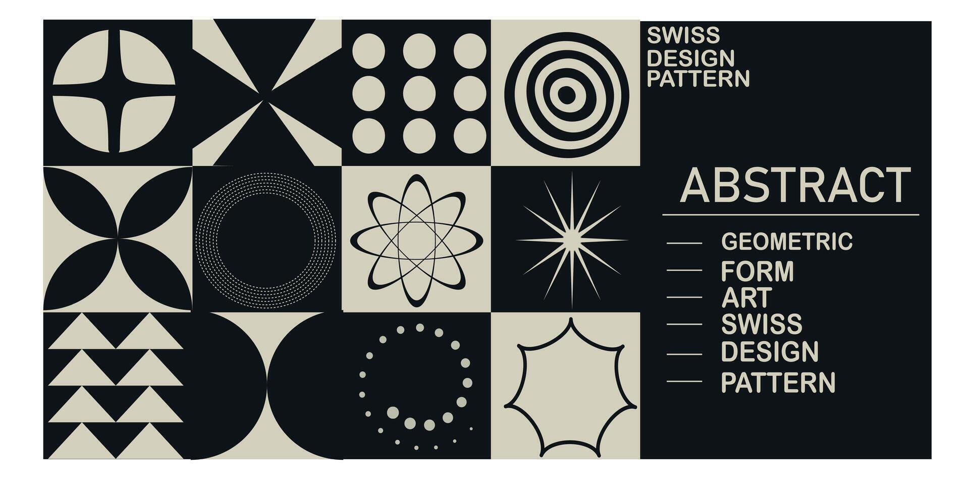 Suisse conception inspiré Contexte. abstrait géométrique arrière-plans avec cercle, Triangle et carré formes. minimaliste branché brutaliste arrière-plans vecteur