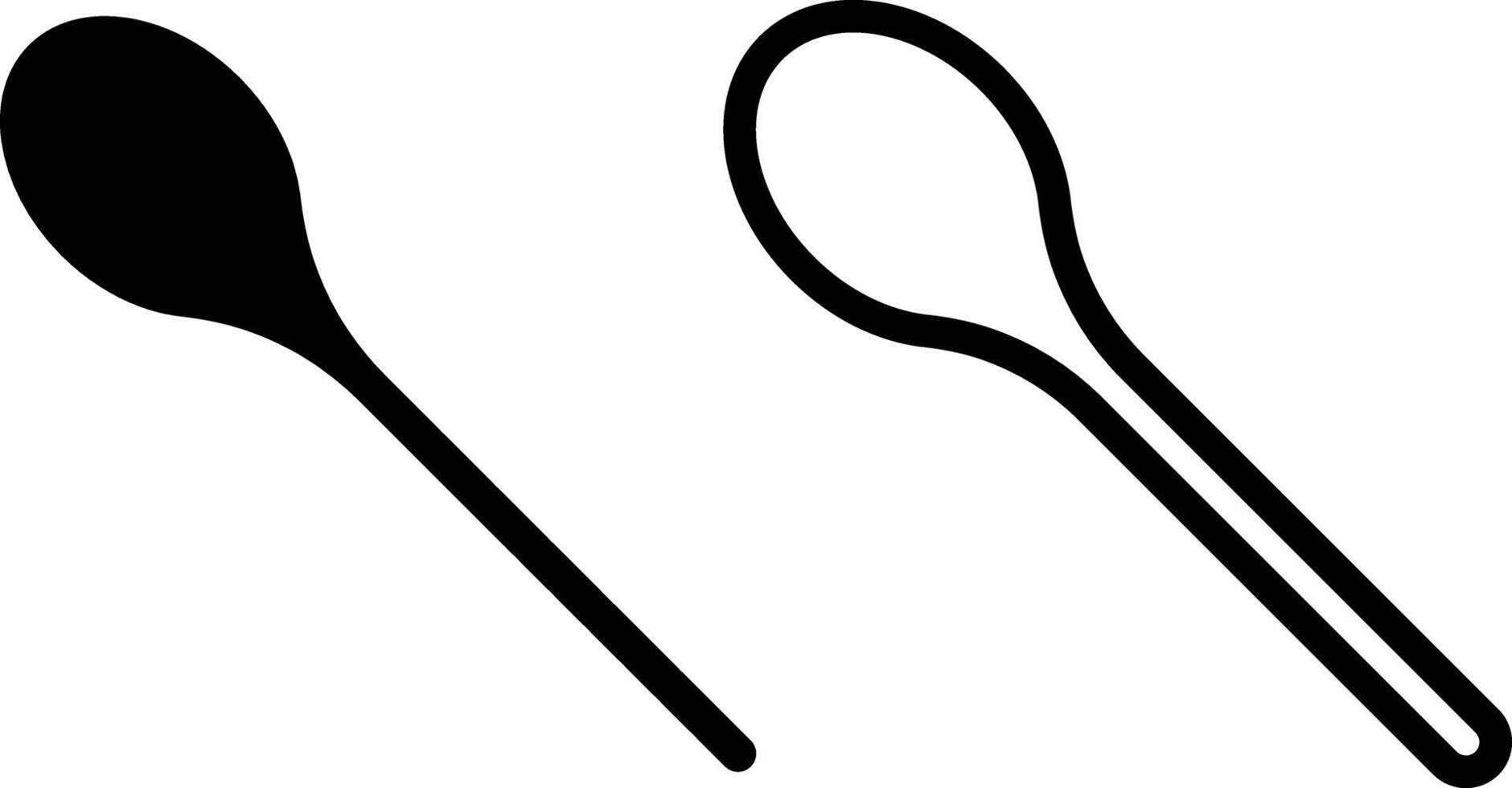 cuillère icône, signe, ou symbole dans glyphe et ligne style isolé sur transparent Contexte. vecteur illustration