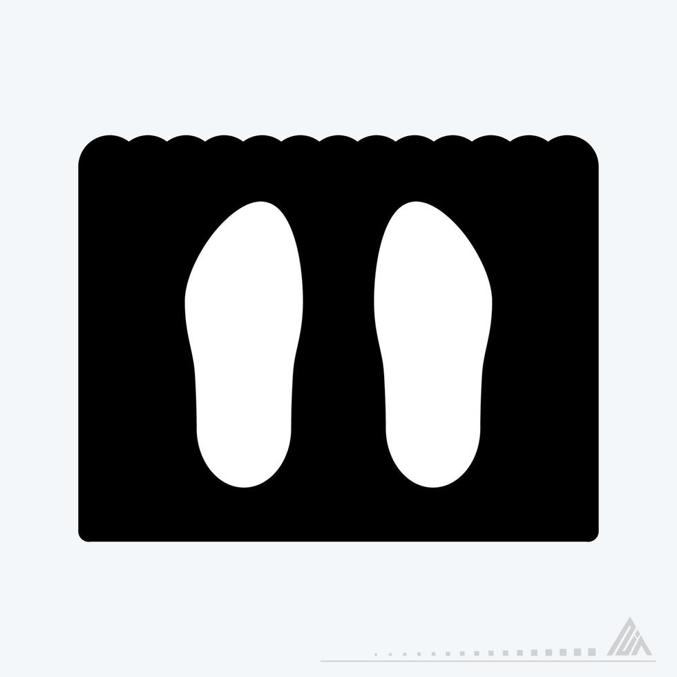 illustration vectorielle de tapis de chaussures - style noir vecteur