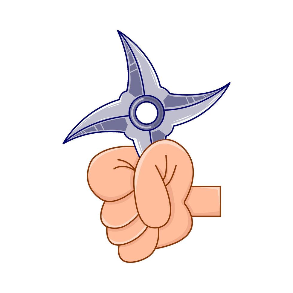 shuriken dans main illustration vecteur