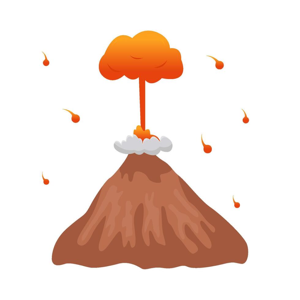 volcan lave Feu avec fumée illustration vecteur