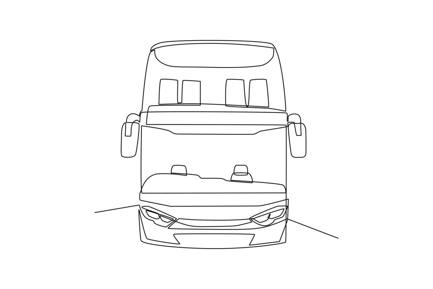 continu un ligne dessin moderne autobus. terre transport concept. griffonnage vecteur illustration.