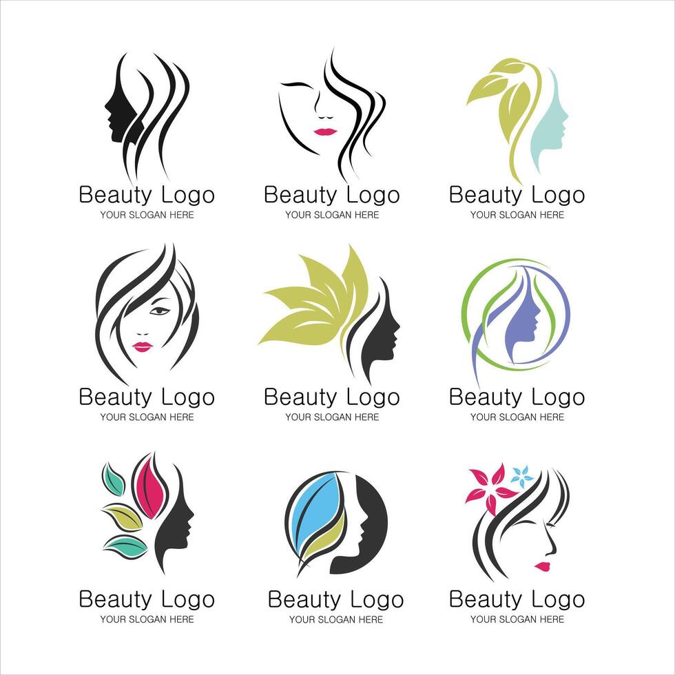 beauté logos élégant logo pour affaires en relation beauté mode et coiffures vecteur