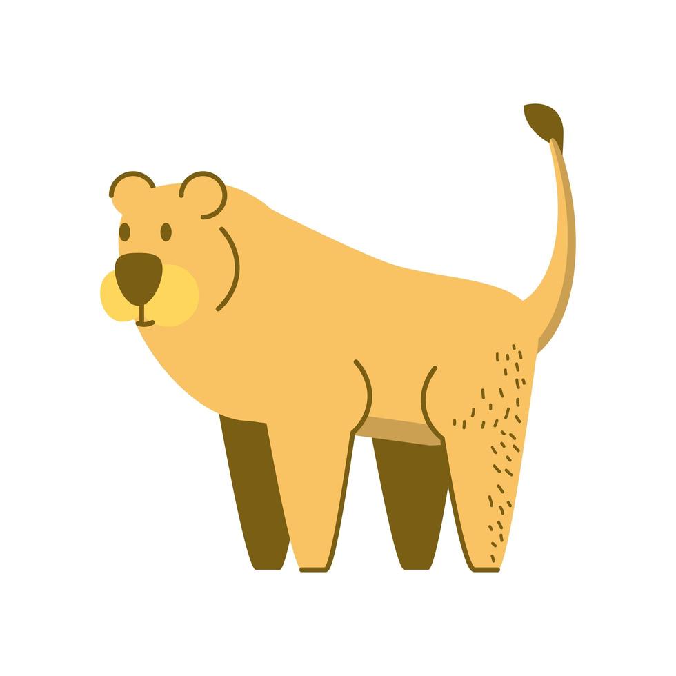 animal de la jungle lion femelle dans la conception abstraite de dessin animé vecteur