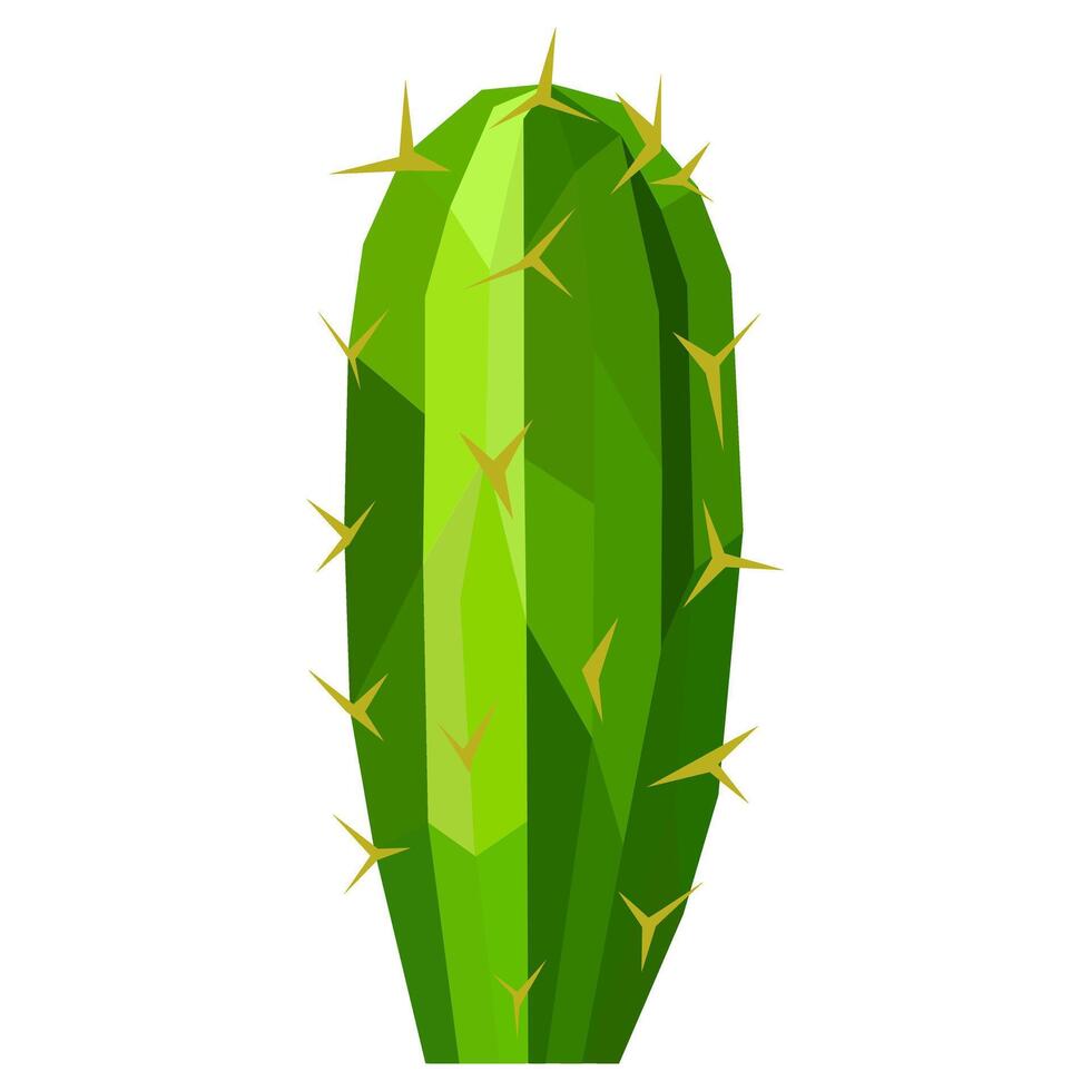 polygonal vert cactus. minimaliste faible poly art style. vecteur