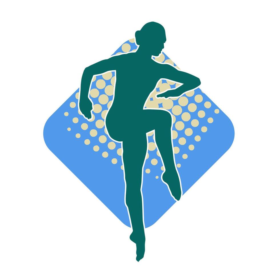 silhouette de une femelle ballet Danseur dans action pose. silhouette de une ballerine fille dansant pose. vecteur