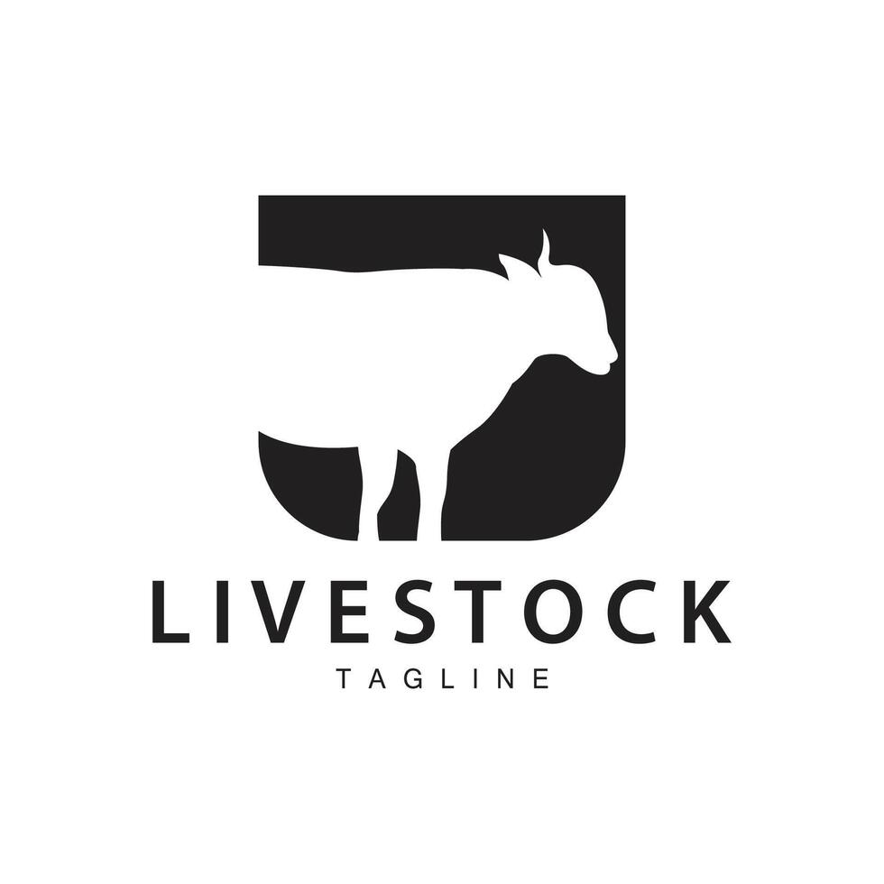 vache logo, bétail ferme vecteur, silhouette Facile minimaliste conception illustration, symbole modèle vecteur