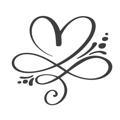 Signe d&#39;amour de coeur pour toujours. Symbole Infinity romantique lié, rejoindre, passion et mariage. Modèle de t-shirt, carte, affiche. Élément plat design de la Saint-Valentin. Illustration vectorielle vecteur