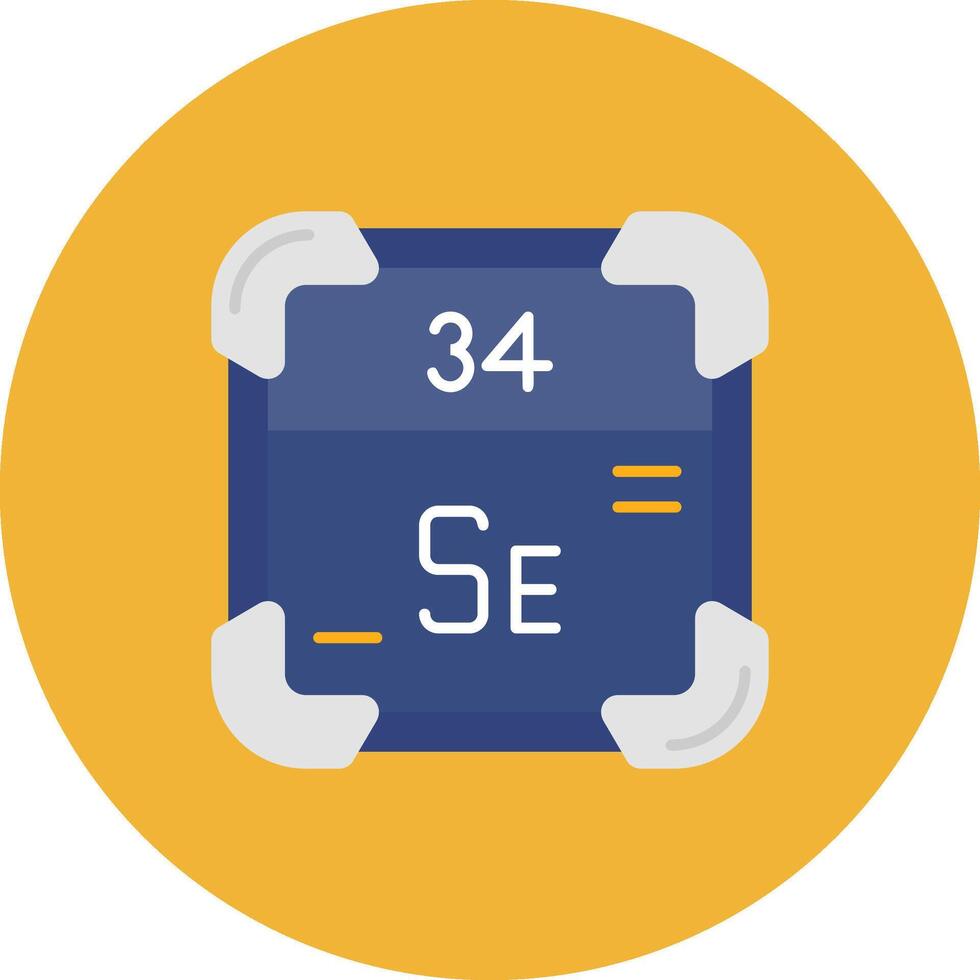 sélénium plat cercle icône vecteur