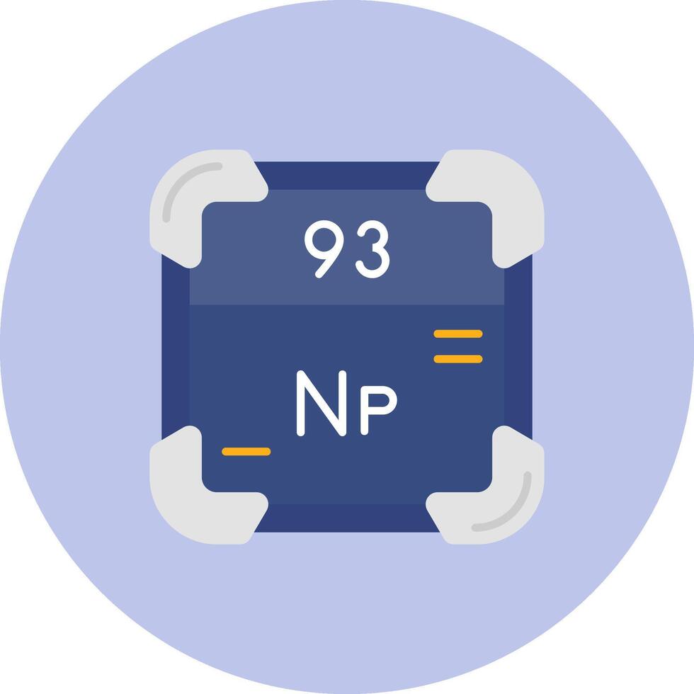 neptunium plat cercle icône vecteur