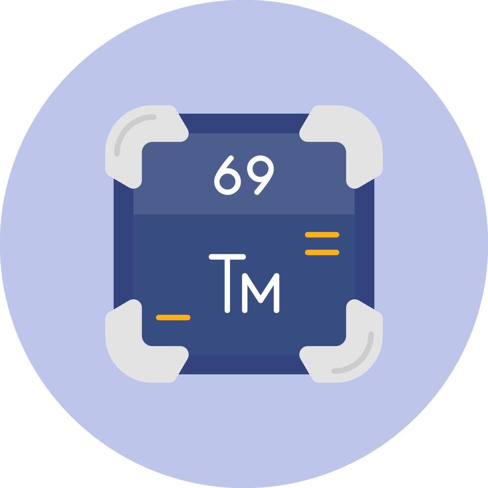 thulium plat cercle icône vecteur