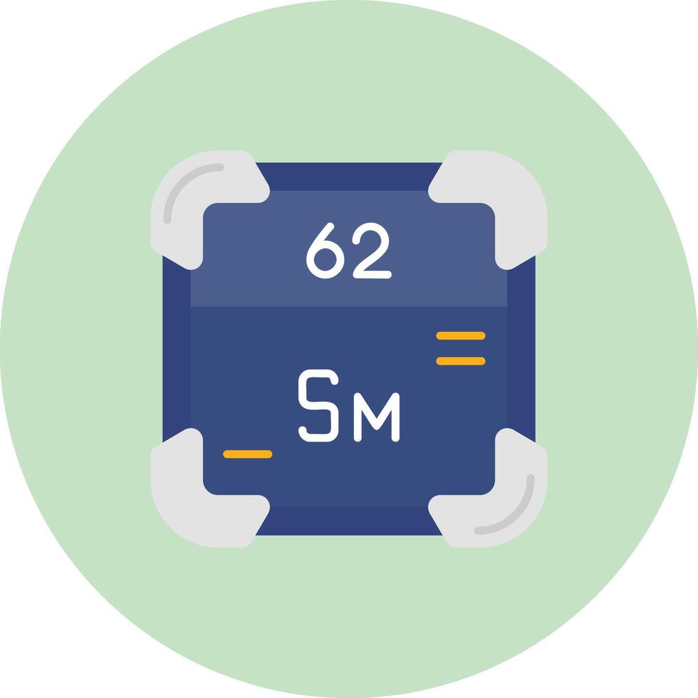 samarium plat cercle icône vecteur