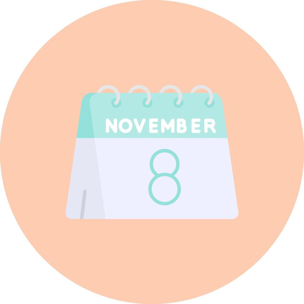 8e de novembre plat cercle icône vecteur
