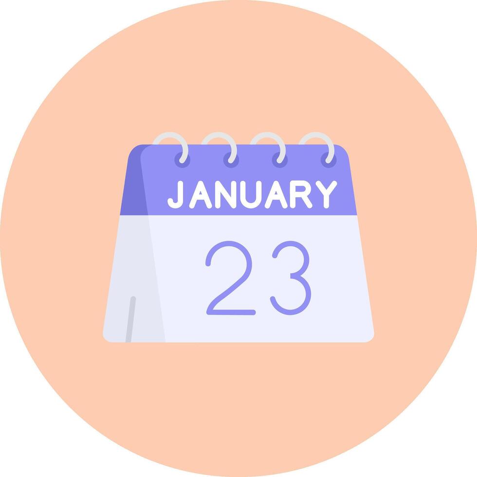 23ème de janvier plat cercle icône vecteur