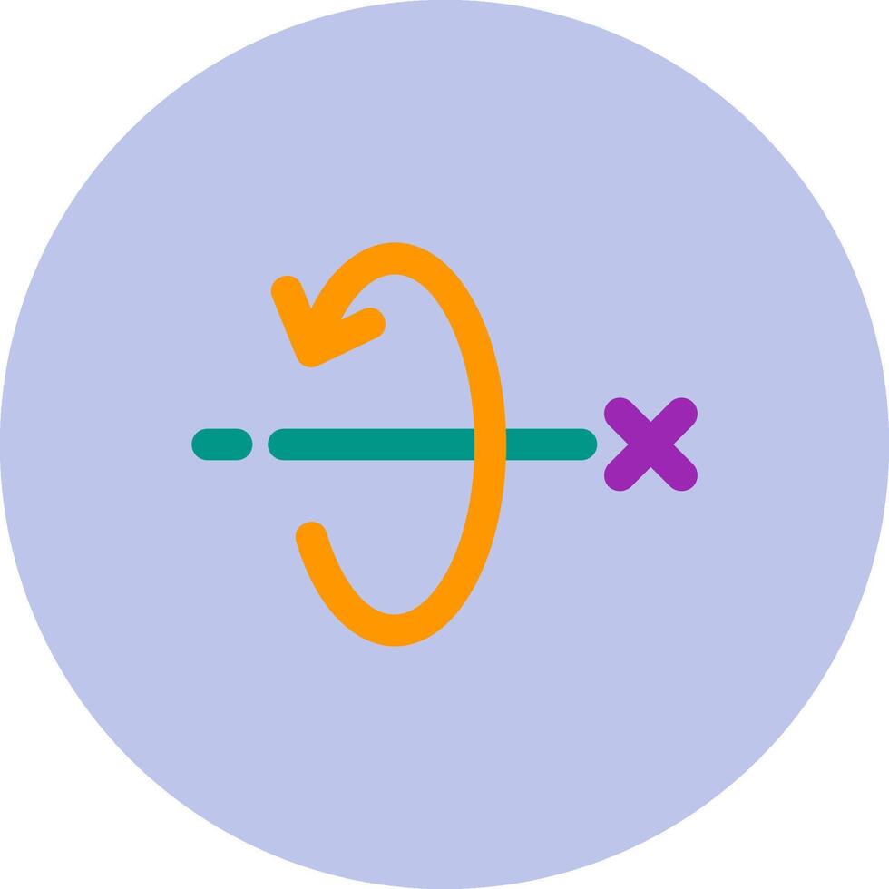 3d totaliser X axe plat cercle icône vecteur