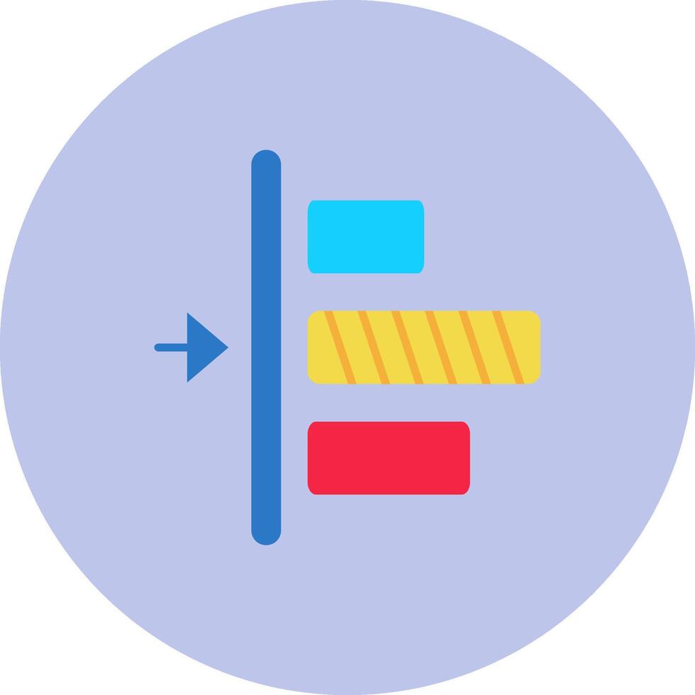 la gauche alignement plat cercle icône vecteur
