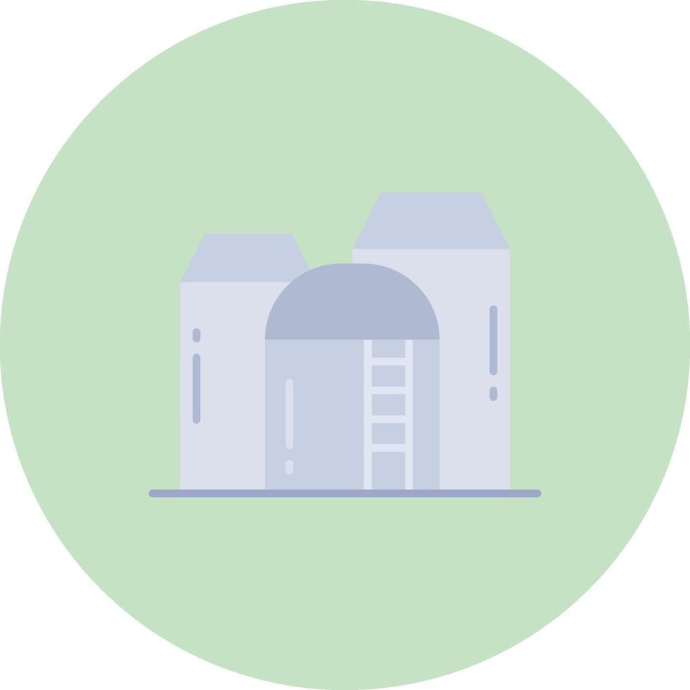 silo plat cercle icône vecteur