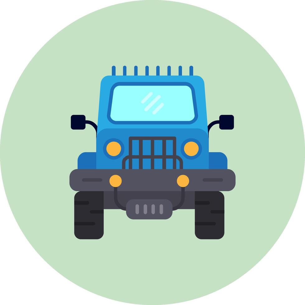 jeep plat cercle icône vecteur