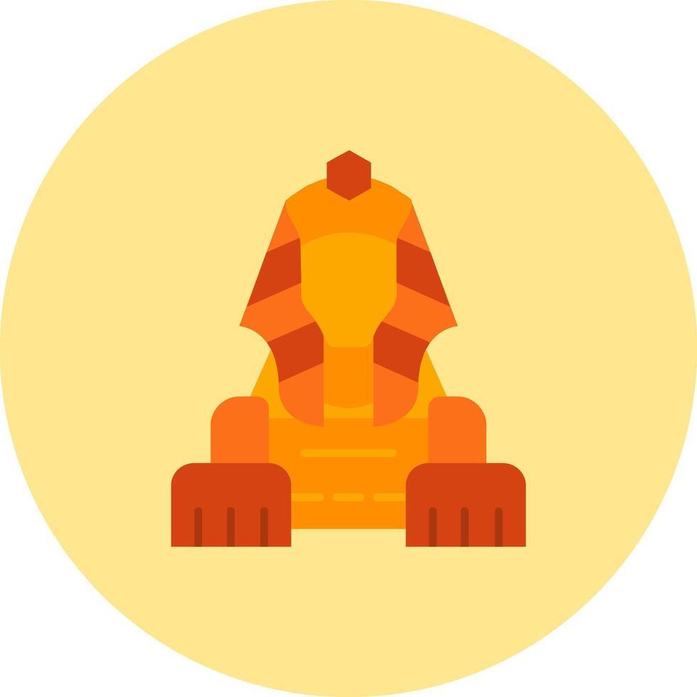 sphinx plat cercle icône vecteur