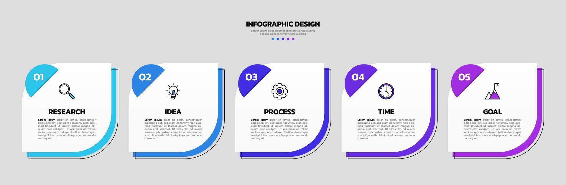 moderne affaires infographie modèle avec 5 les options ou pas Icônes. vecteur